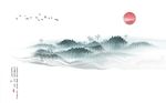 中式水墨山水背景墙