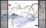 手绘玉兰工笔花鸟背景墙