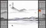 中国风梦幻山水背景墙