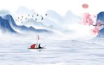 中式水墨山水背景墙