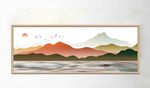 水墨飞鸟山水风景装饰画