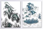 抽象浮雕山水立体装饰画
