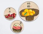 中国风民俗彩绘水果蔬菜装饰画