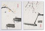 中国风手绘水墨江南工笔装饰画