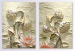 立体荷花莲蓬二联装饰画