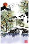 中国风民俗江南风景装饰画