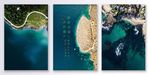 北欧绿色海边海浪海水装饰画