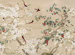 中式喜鹊玄关屏风背景底纹素材艺