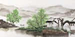 禅意 山水画 中国风 水墨画