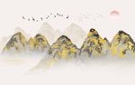 中式水墨山水背景墙