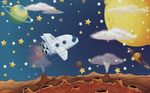 简约梦幻星空天空宇宙背景墙