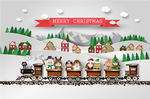 圣诞节小火车卡通插画