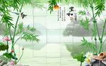国画家和富贵竹子背景墙