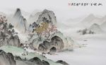 中国风水墨手绘荷花背景墙