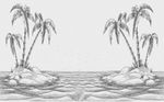 椰子海边手绘工装背景墙