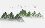 创意山水电视背景墙