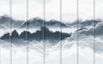 抽象线条水墨山水背景墙