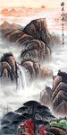 旭日东升 山水画