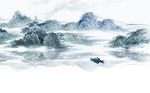 山水风景抽象背景墙