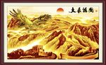 大气长城飞鹰大展宏图背景墙