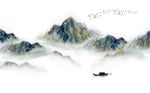 中式意境抽象水墨山水背景墙