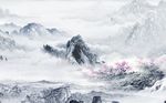 中式山水花鸟背景墙