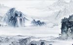 山水抽象风景背景墙