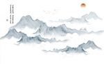 中式意境禅意水墨山水背景墙