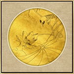 新中式金线荷花装饰画