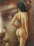 手绘美女装饰画