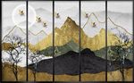山树立体鸟意境油画背景墙
