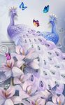 浮雕孔雀玉兰花蝴蝶装饰画