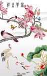 小鸟花卉淡雅装饰画