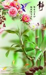 绿色水仙花卉装饰画