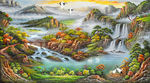 油画风景背景墙