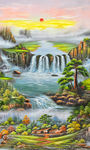 山水油画风景玄关