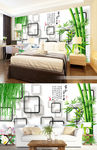 中式竹子3D背景
