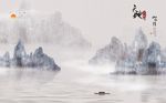 抽象水墨山水森林风景背景墙