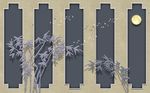 现代唯美大气立体几何竹子背景墙