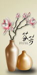 花瓶与花北欧简约时尚玄关背景墙