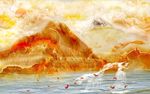 大理石山水画背景墙