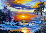 海浪油画