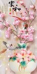 中式花瓶小鸟装饰画