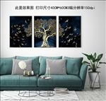 晶瓷画发财树百鸟朝凤