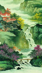国画山水背景墙
