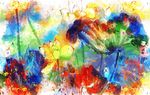 荷花油画