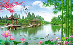 竹柳背景墙