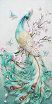 孔雀美丽羽毛花枝玄关壁画背景墙