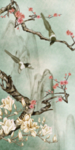新中式花鸟清新壁画玄关背景墙