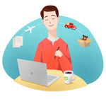 物流电商扁平插画